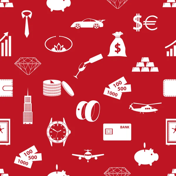 Богатство и деньги тема красный бесшовный шаблон eps10 — стоковый вектор