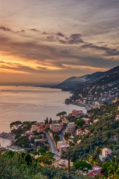 Ligurian θέα στην ακτή τη νύχτα — Φωτογραφία Αρχείου