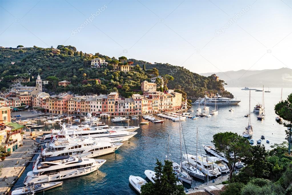 Luxury yachts in the port of Portofino