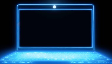 mavi soyut arkaplan parlayan ışık ile, teknoloji arka planı siluet ile defter