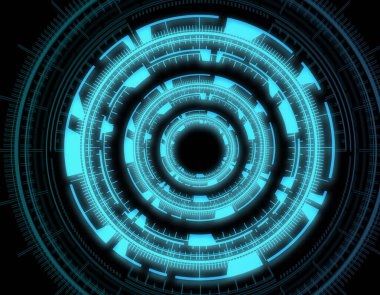 Dairesel elementlere sahip soyut teknoloji arkaplanı