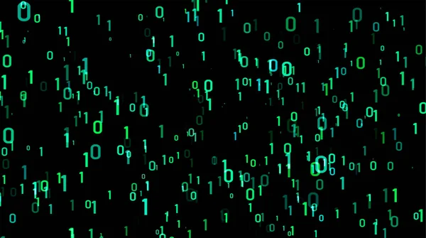 Flowing Binary Codes Black Background — Stock Photo, Image