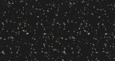 Siyah arkaplanda uçan harfler