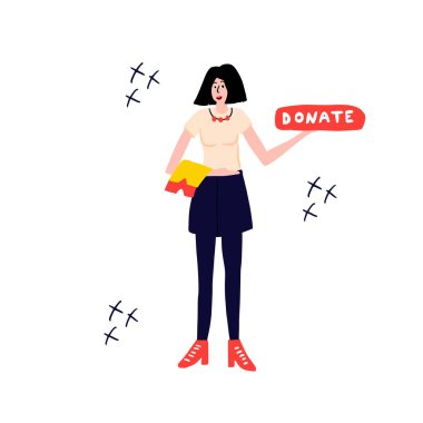 Kıyafet bağışı vektör el çizimi illüstrasyon