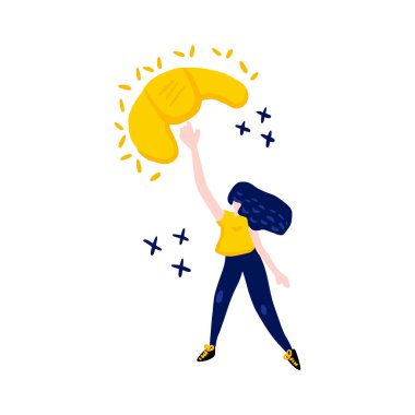 Yemek bağımlılığı illüstrasyonu. .Vektör illüstrasyonu