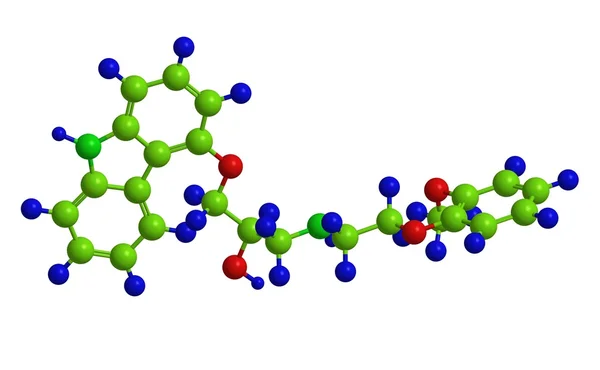 Карведилол - молекулярная структура — стоковое фото
