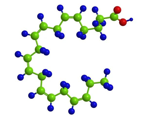 Ácido eicosapentaenoico - estructura molecular —  Fotos de Stock