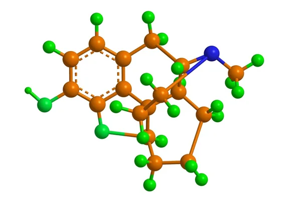 Molekularna struktura Desomorphine — Zdjęcie stockowe