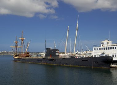 San Diego, Kaliforniya, ABD - 13 Mart 2016: San Diego Deniz Müzesi San Diego Harbour, ABD