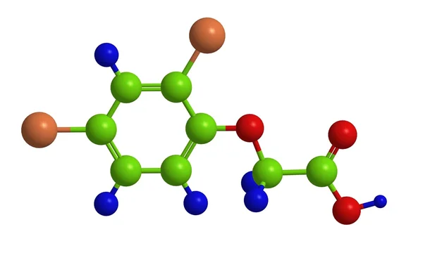 Acido 2,4-diclorofenossiacetico - struttura molecolare — Foto Stock