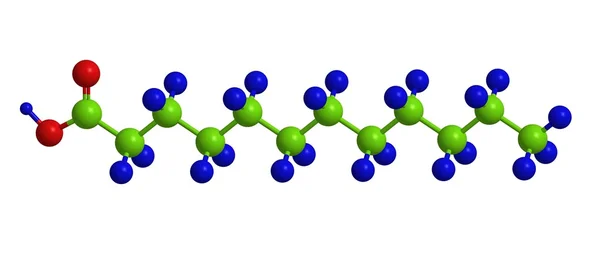 Kwas laurynowy - struktura molekularna — Zdjęcie stockowe