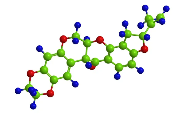Rotenone - молекулярна структура — стокове фото
