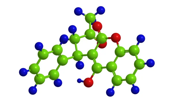 Molekulare Struktur von Warfarin — Stockfoto