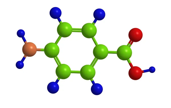 Estructura molecular del ácido 4-aminobenzoico (vitamina B10 ) — Foto de Stock