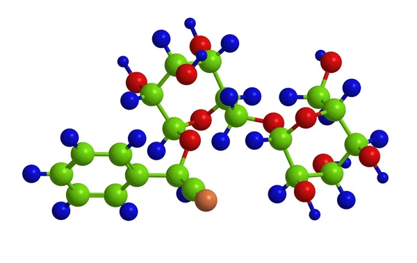 Molekuláris szerkezete az amigdalin (B17 vitamin:) — Stock Fotó
