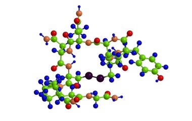 Hormon oksitosin, 3d render moleküler yapısı 