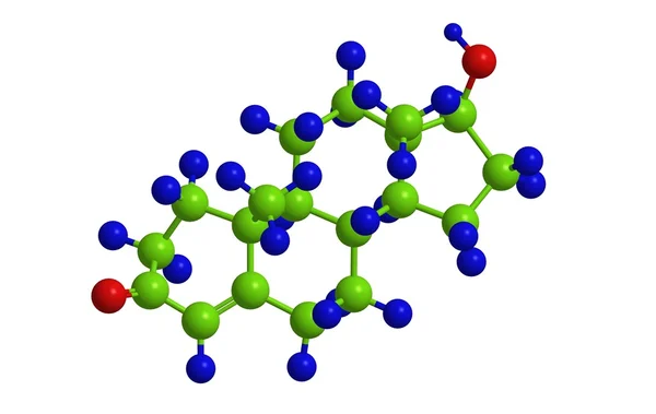 Estructura molecular de la hormona testosterona, representación 3D —  Fotos de Stock