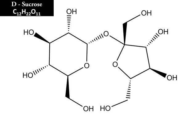 蔗糖的分子结构 — 图库照片