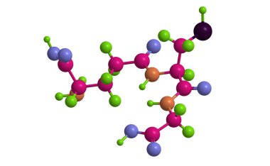 Molecular structure of Glutathione, 3D rendering  clipart