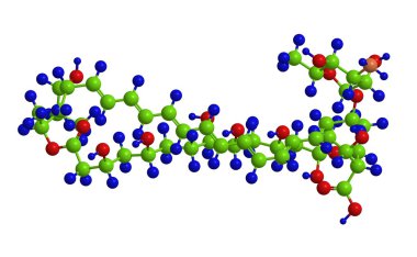 Molecular structure of Amphotericin B, 3D rendering  clipart
