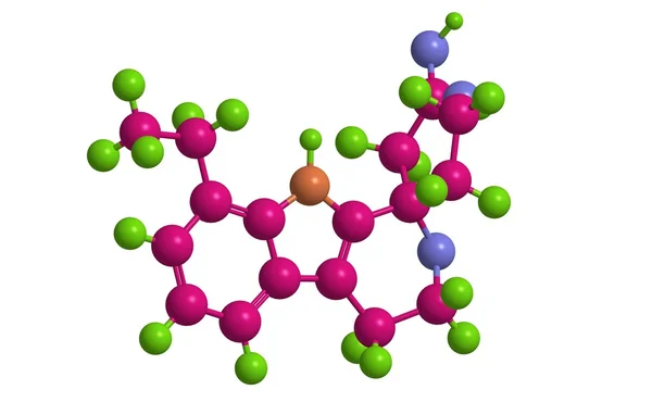 分子结构的依托度酸，3d 渲染 — 图库照片