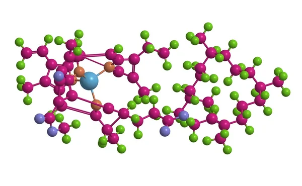 Estrutura molecular da clorofila A, renderização 3D — Fotografia de Stock