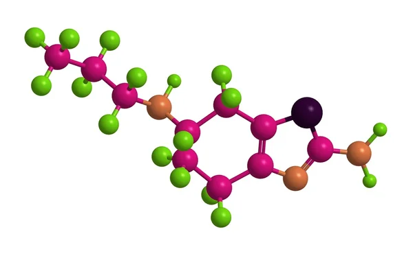 Molekylstruktur för Pramipexole, 3d-rendering — Stockfoto