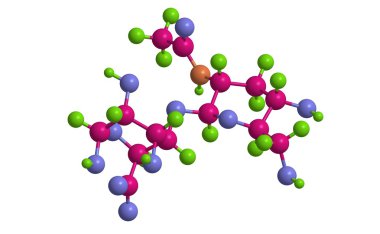 Hyaluronik asit, 3d render moleküler yapısı