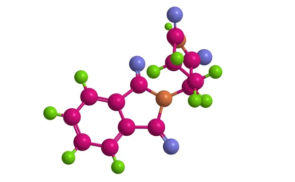 Structure moléculaire du R-thalidoméide, rendu 3D — Photo