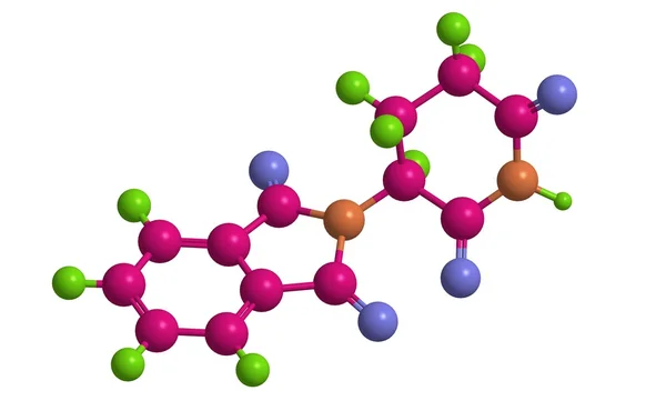 Estructura molecular de S-Thalidomeide, renderizado 3D —  Fotos de Stock