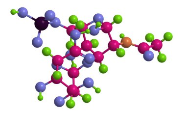 Molecular structure of Chondroitin sulfate,3D rendering clipart
