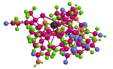 Methylcobalamin (B12 vitamini), 3d render moleküler yapısı