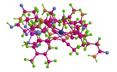 Methylcobalamin (B12 vitamini), 3d render moleküler yapısı