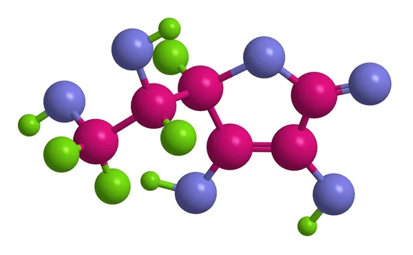 Molecular structure of ascorbic acid (vitamin C), 3D rendering — Stock Photo, Image