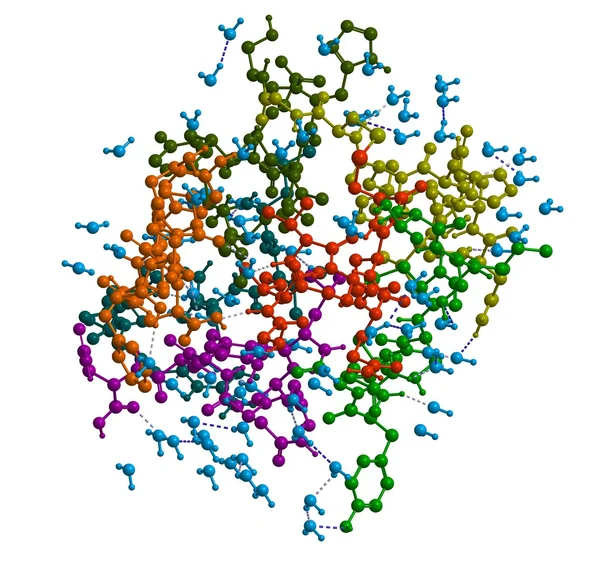 Moleculaire structuur van insuline — Stockfoto