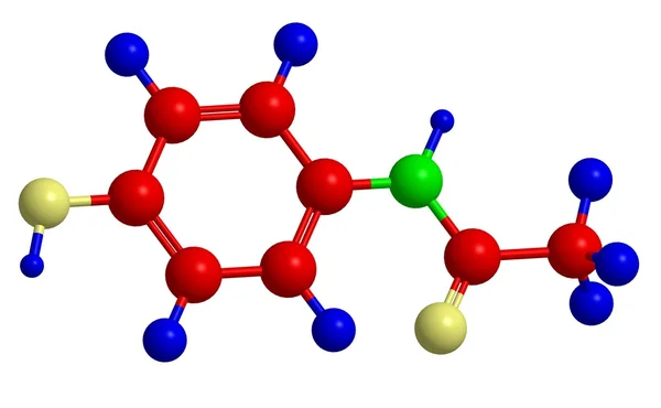 Молекулярна структура парацетамолу (ацетамінофен ) — стокове фото