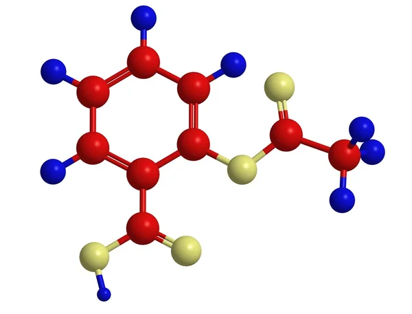 Molekulare Struktur von Aspirin (Acetylsalicylsäure)) — Stockfoto