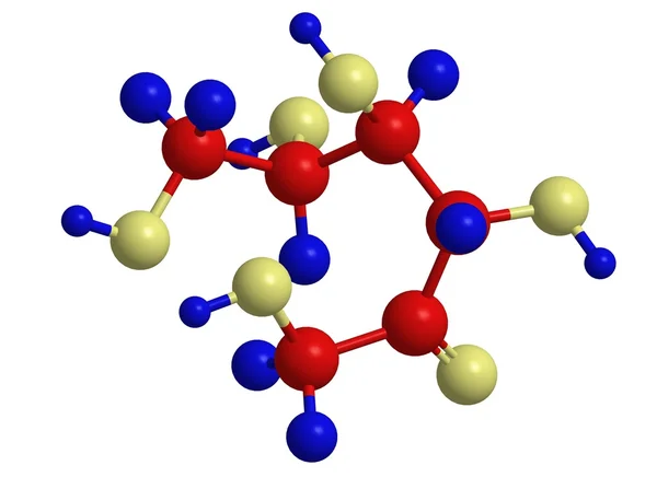 Struttura molecolare del fruttosio (zucchero di frutta ) — Foto Stock
