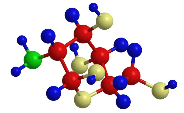Estructura molecular de la unidad D-glucosamina-básica de quitosano —  Fotos de Stock