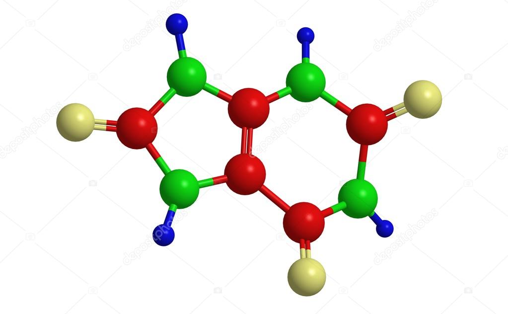Molecular structure of uric acid