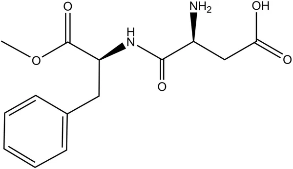 Molekulare Struktur von Aspartam — Stockfoto