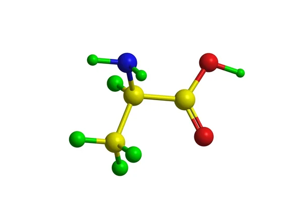 Molekularna struktura alaniny — Zdjęcie stockowe