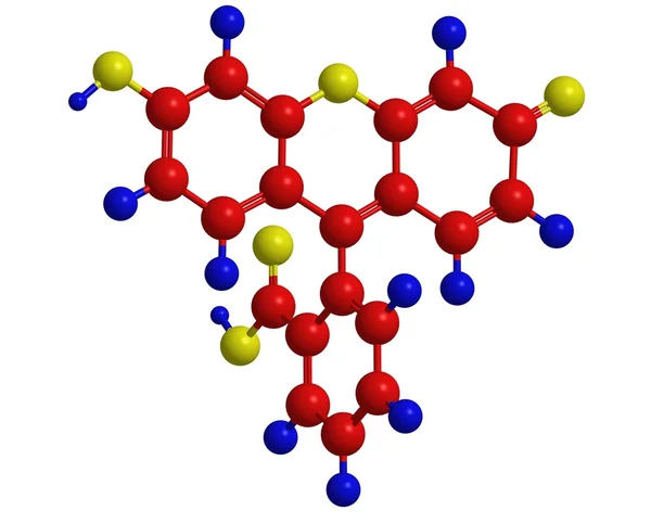 Молекулярна структура флуоресцену — стокове фото