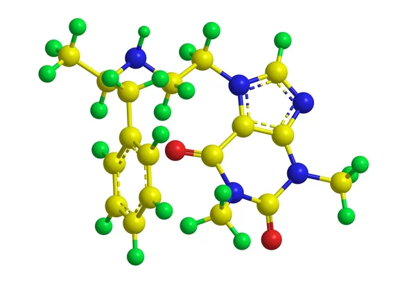 分子構造 fenethylline — ストック写真