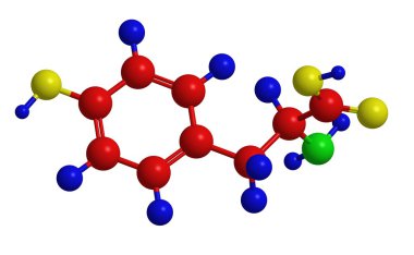 Molecular structure of tyrosine clipart