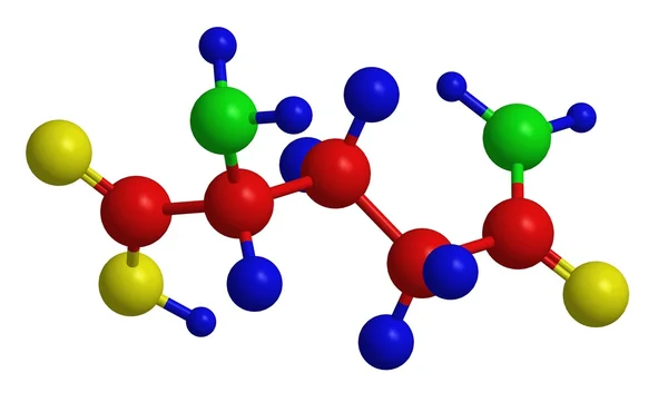 谷氨酰胺分子的结构 — 图库照片