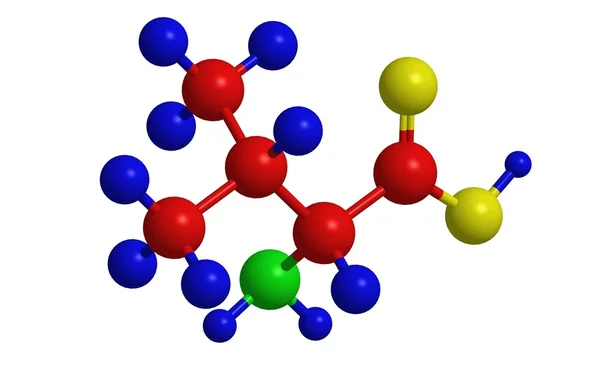 缬氨酸分子的结构 — 图库照片