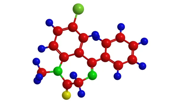 Molekularna struktura diazepam (valium) — Zdjęcie stockowe