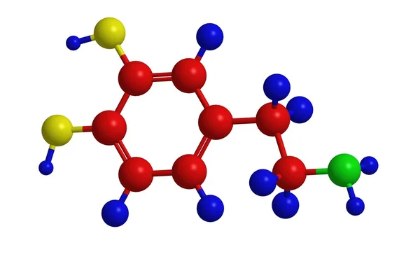 Молекулярная структура дофамина — стоковое фото
