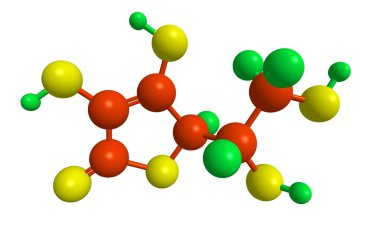 Molecular structure of ascorbic acid (vitamin C) clipart